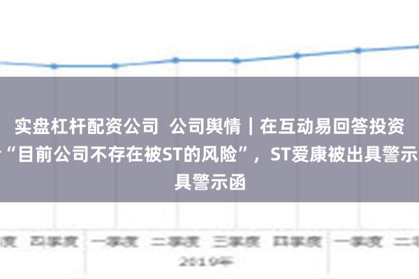 实盘杠杆配资公司  公司舆情｜在互动易回答投资者“目前公司不存在被ST的风险”，ST爱康被出具警示函