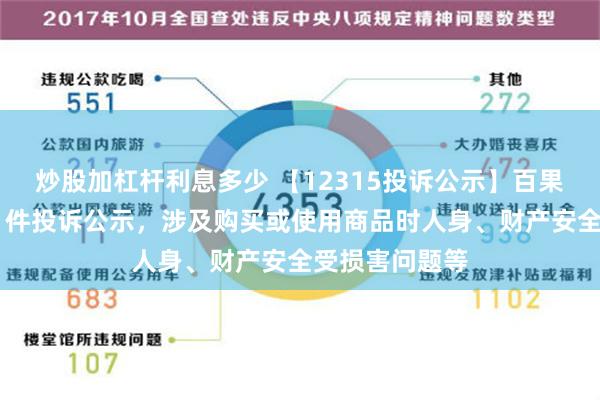 炒股加杠杆利息多少 【12315投诉公示】百果园集团新增11件投诉公示，涉及购买或使用商品时人身、财产安全受损害问题等