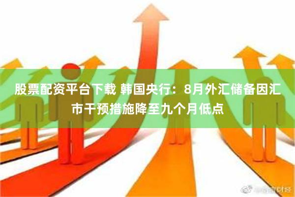 股票配资平台下载 韩国央行：8月外汇储备因汇市干预措施降至九个月低点