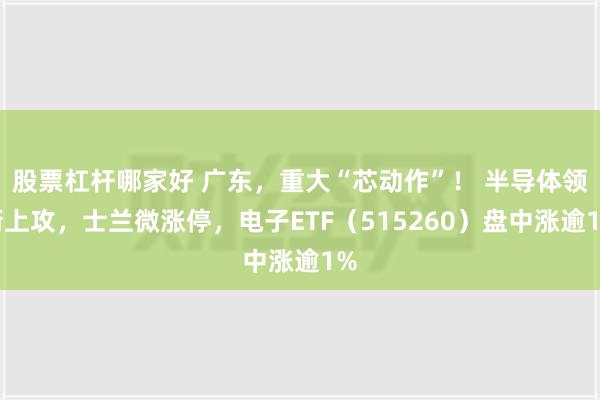 股票杠杆哪家好 广东，重大“芯动作”！ 半导体领衔上攻，士兰微涨停，电子ETF（515260）盘中涨逾1%