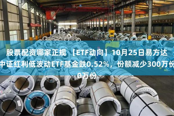 股票配资哪家正规 【ETF动向】10月25日易方达中证红利低波动ETF基金跌0.52%，份额减少300万份